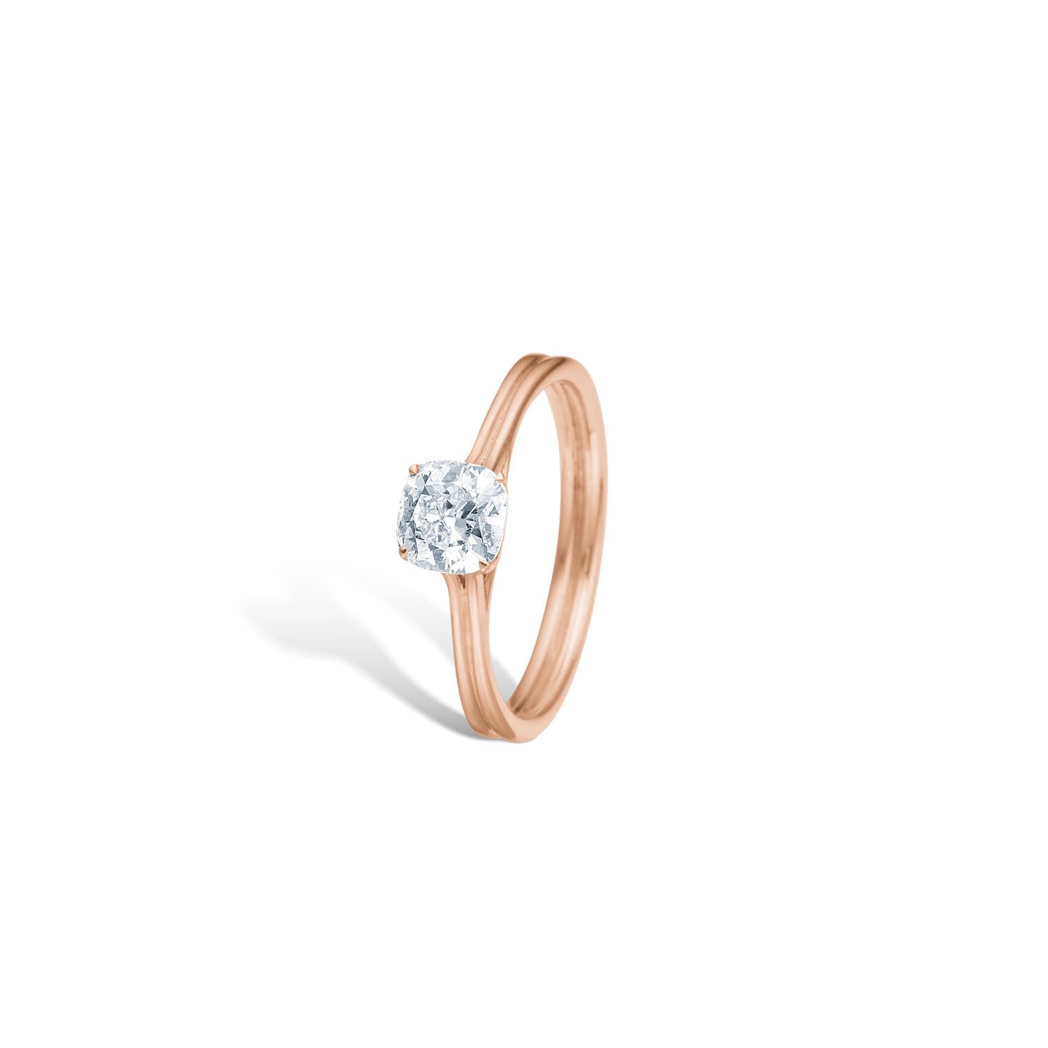 Alura Solitairering, 14K rosaguld m. Square Cushion LG diamonds – fra Dirks Jewellery | Dirks Jewellery