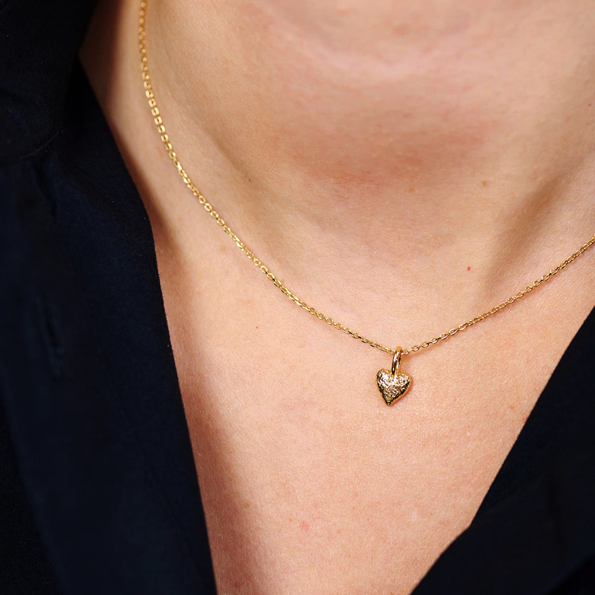 Amour Heart Halskæde Vedhæng Forgyldt Sølv