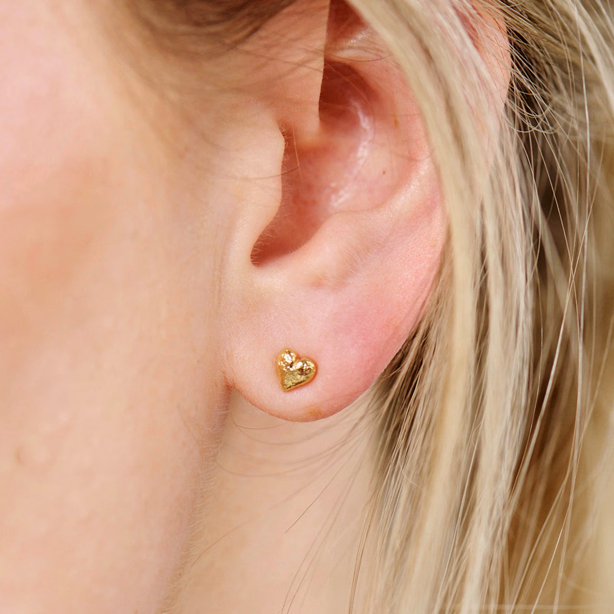 Amour Heart Ørestikker Forgyldt Sølv