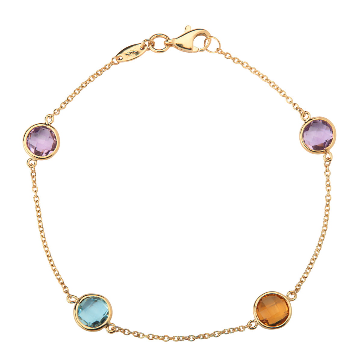 Armklænke 14K guld ametyst citrin og aquamarin – fra Dirks Jewellery | Dirks Jewellery