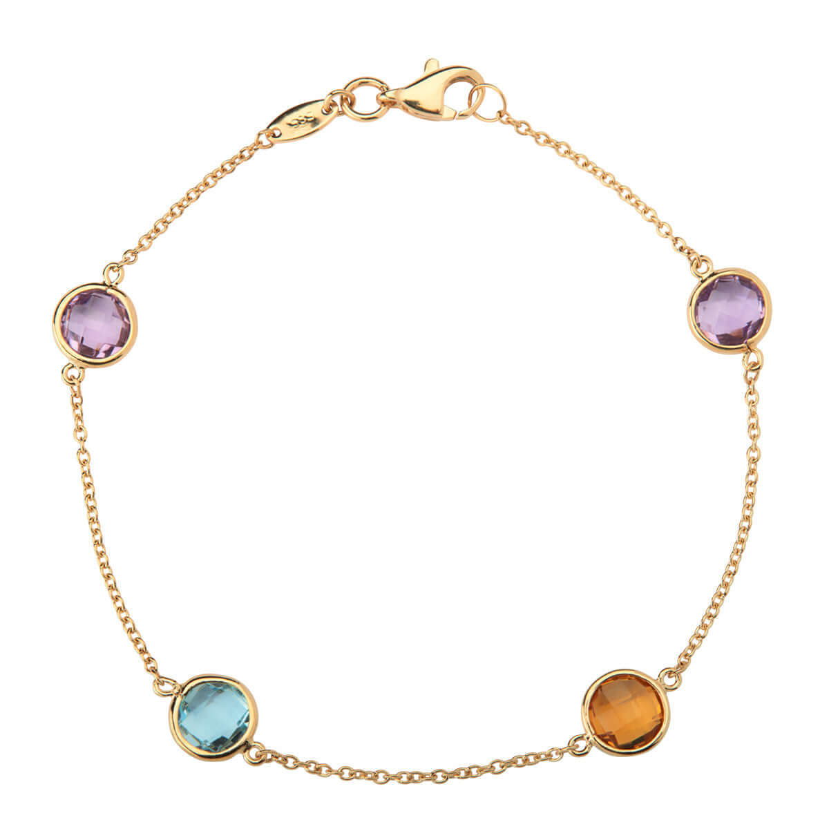 Armklænke 14K Guld Ametyst Citrin og Aquamarin – Ægte håndværk fra Dirks Jewellery