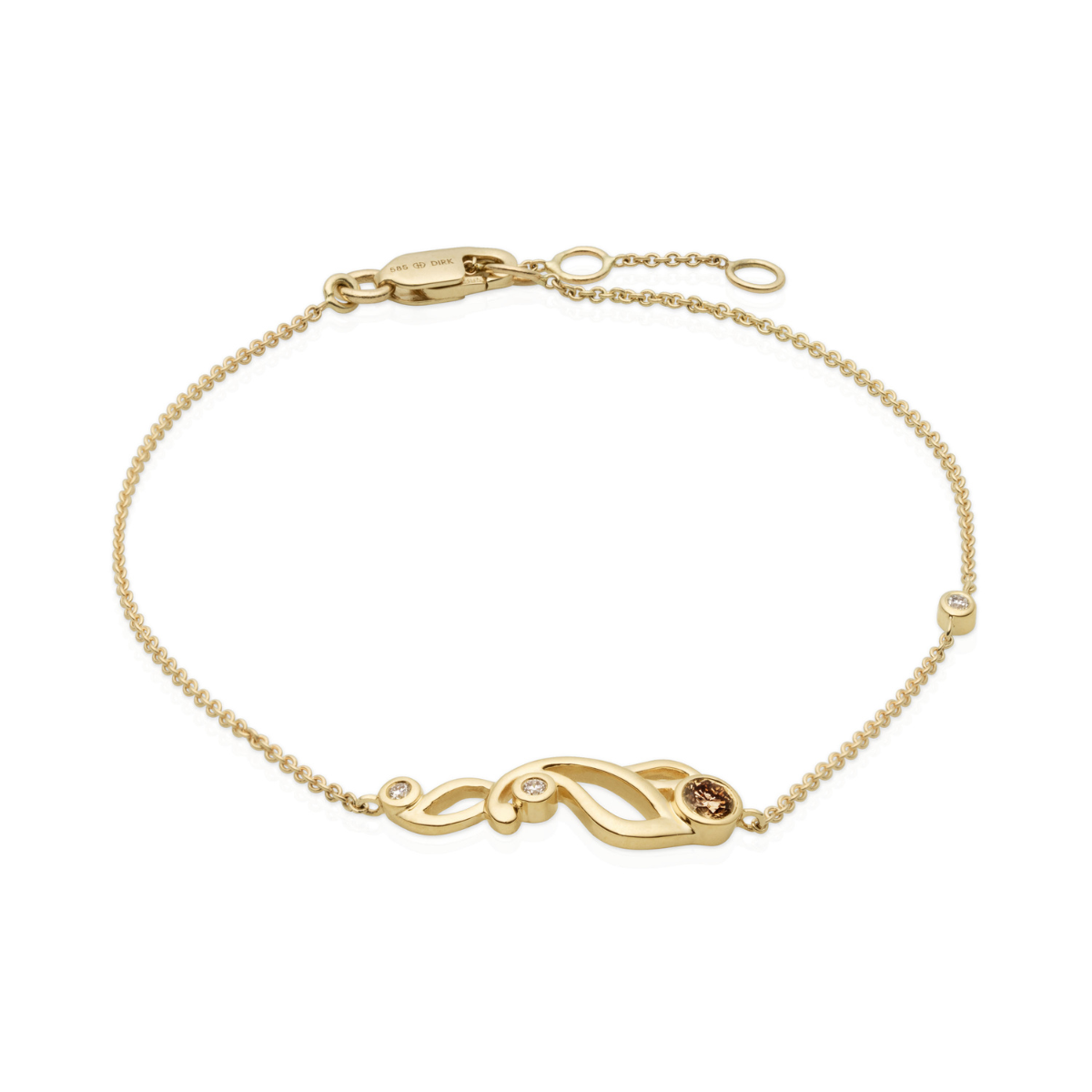 Blomsterarmlænke, special edition, 14K guld m. bri – fra Dirks Jewellery | Dirks Jewellery