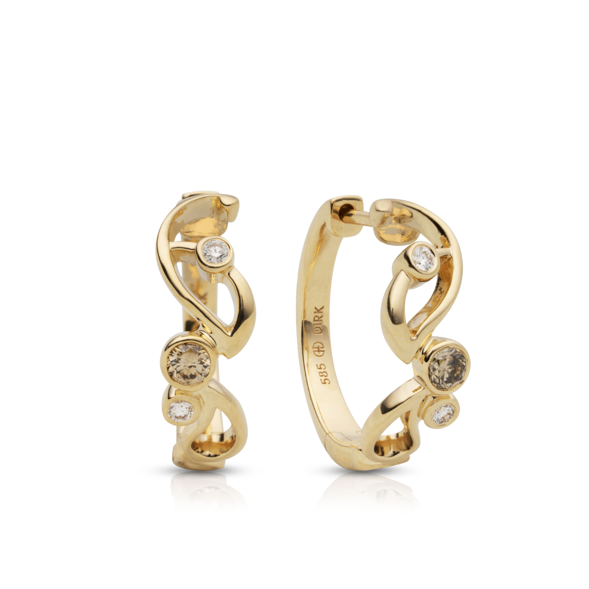 Blomsterhoops, special edition, 14K guld m. bril – Hoop Earrings fra Dirks Jewellery | Dirks Jewellery