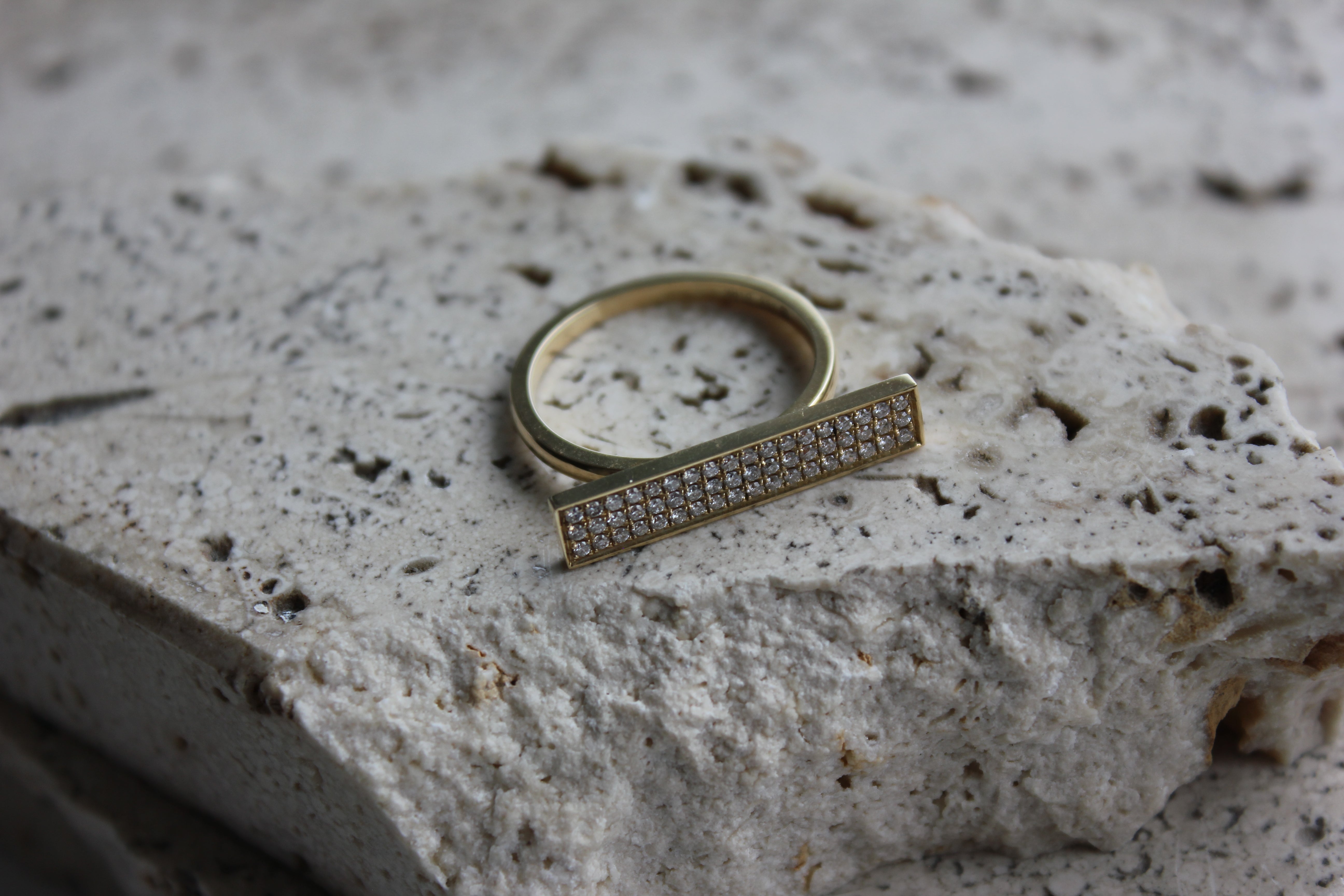 Brick, ring, 3 rækker 14k rdg – fra Dirks Jewellery | Dirks Jewellery