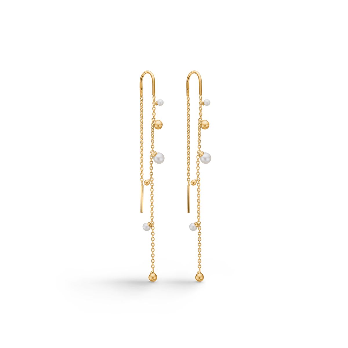 Bubbles N Pearls Øreringe 14K Guld