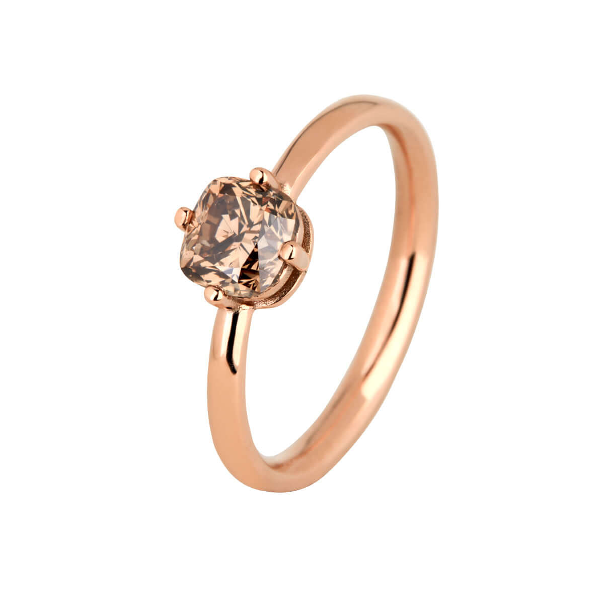 Champagne Queen, 14K rosaguldring m. cushion cut – Ægte håndværk fra Dirks Jewellery