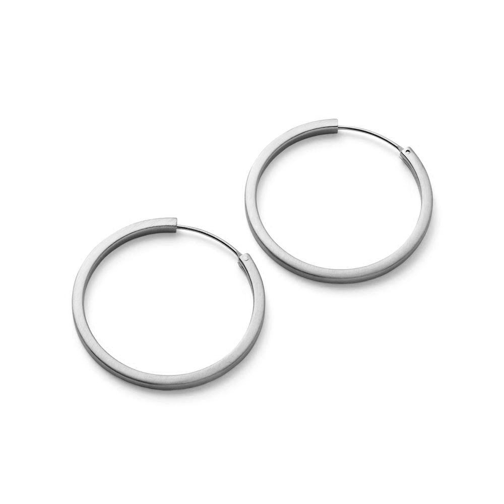 Circle Line Hoops Forsølvet Messing 40mm