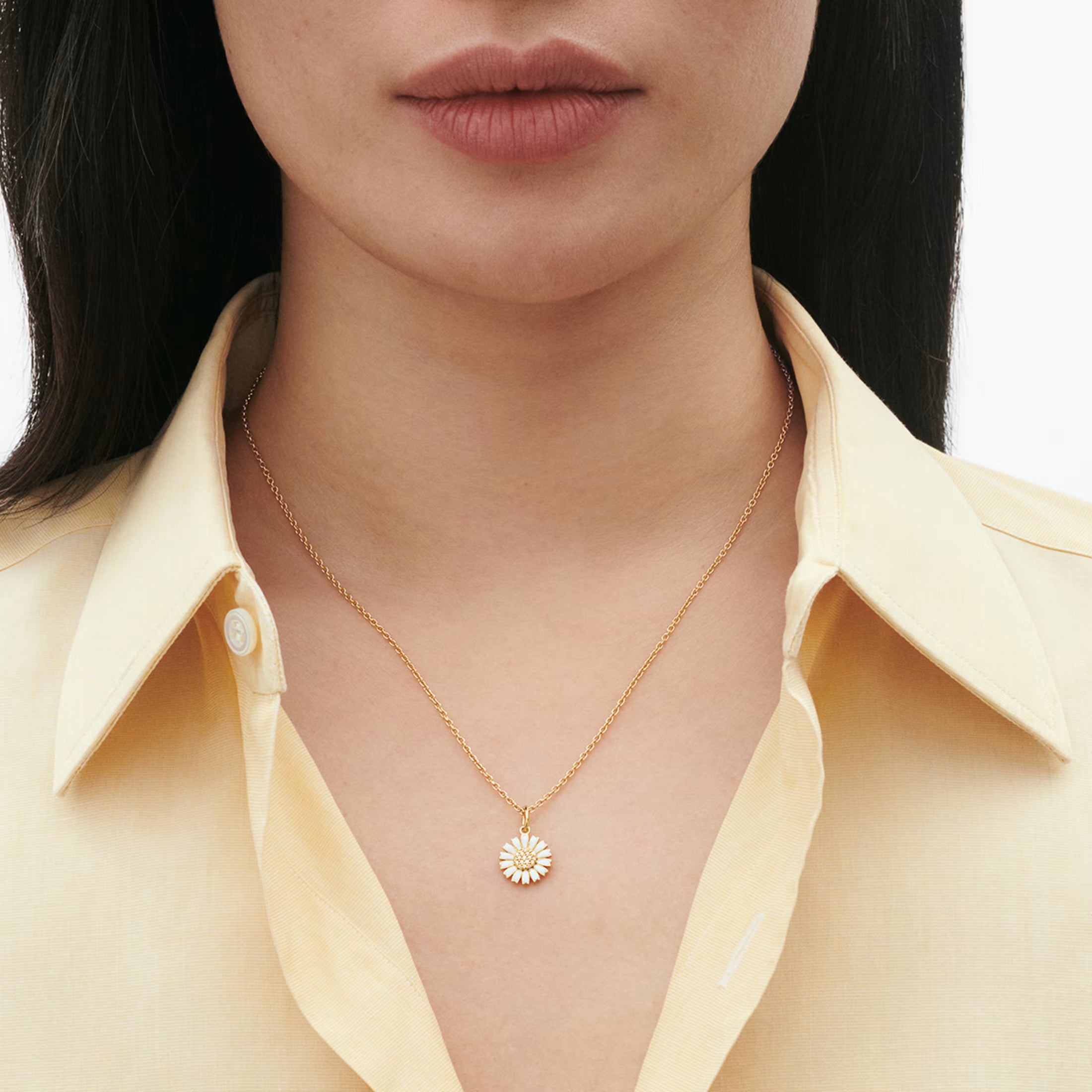 Daisy Halskæde Vedhæng Sølv Diamanter 11 mm