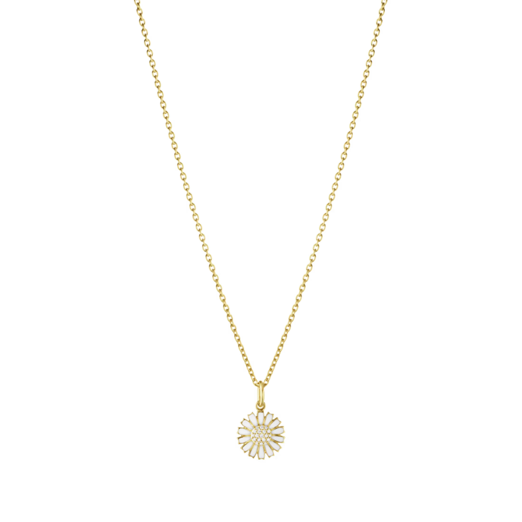 Daisy Halskæde Vedhæng Sølv Diamanter 11 mm