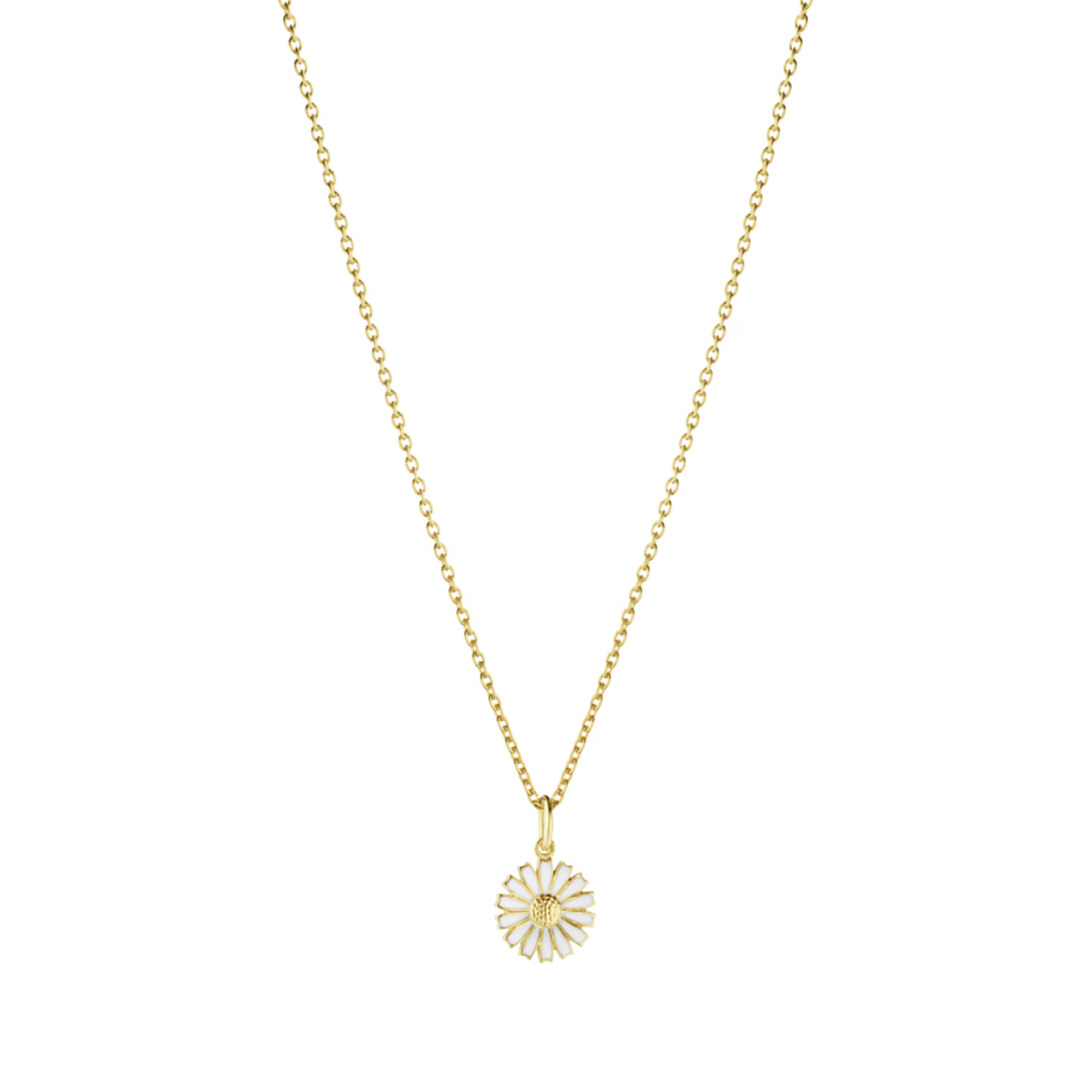 Daisy Halskæde Vedhæng Sølv Emalje 11mm