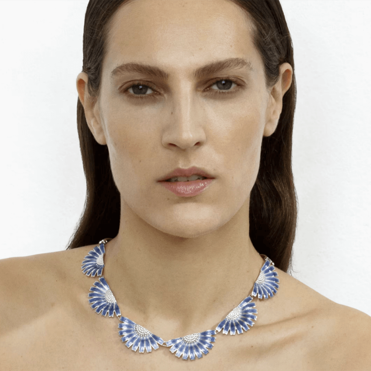 Daisy Halskæde Blå Sølv Emalje – Ægte håndværk fra Dirks Jewellery