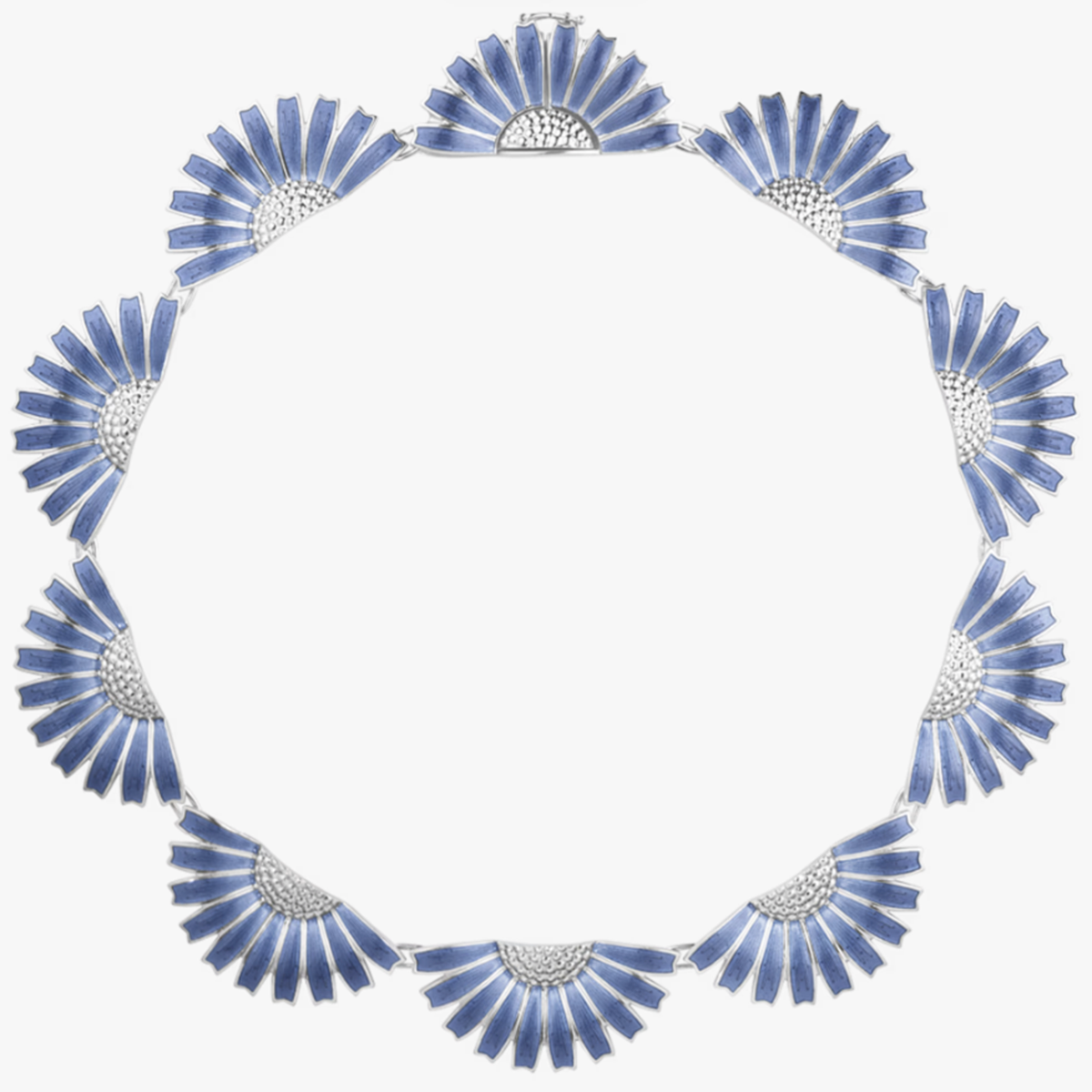 Daisy Halskæde Blå Sølv Emalje – fra Georg Jensen | Dirks Jewellery