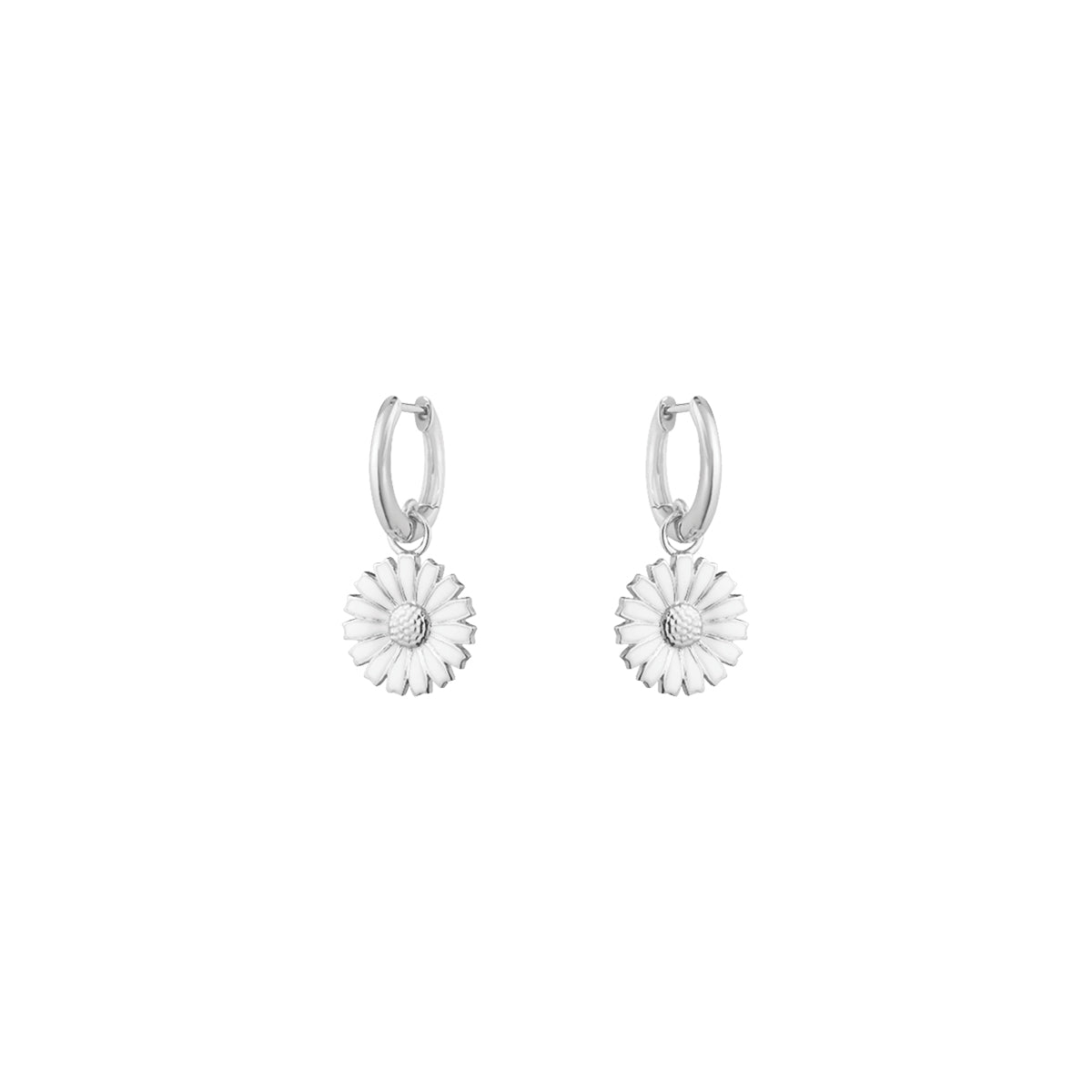 Daisy ørestik hvid – Hoop Earrings fra Georg Jensen | Dirks Jewellery
