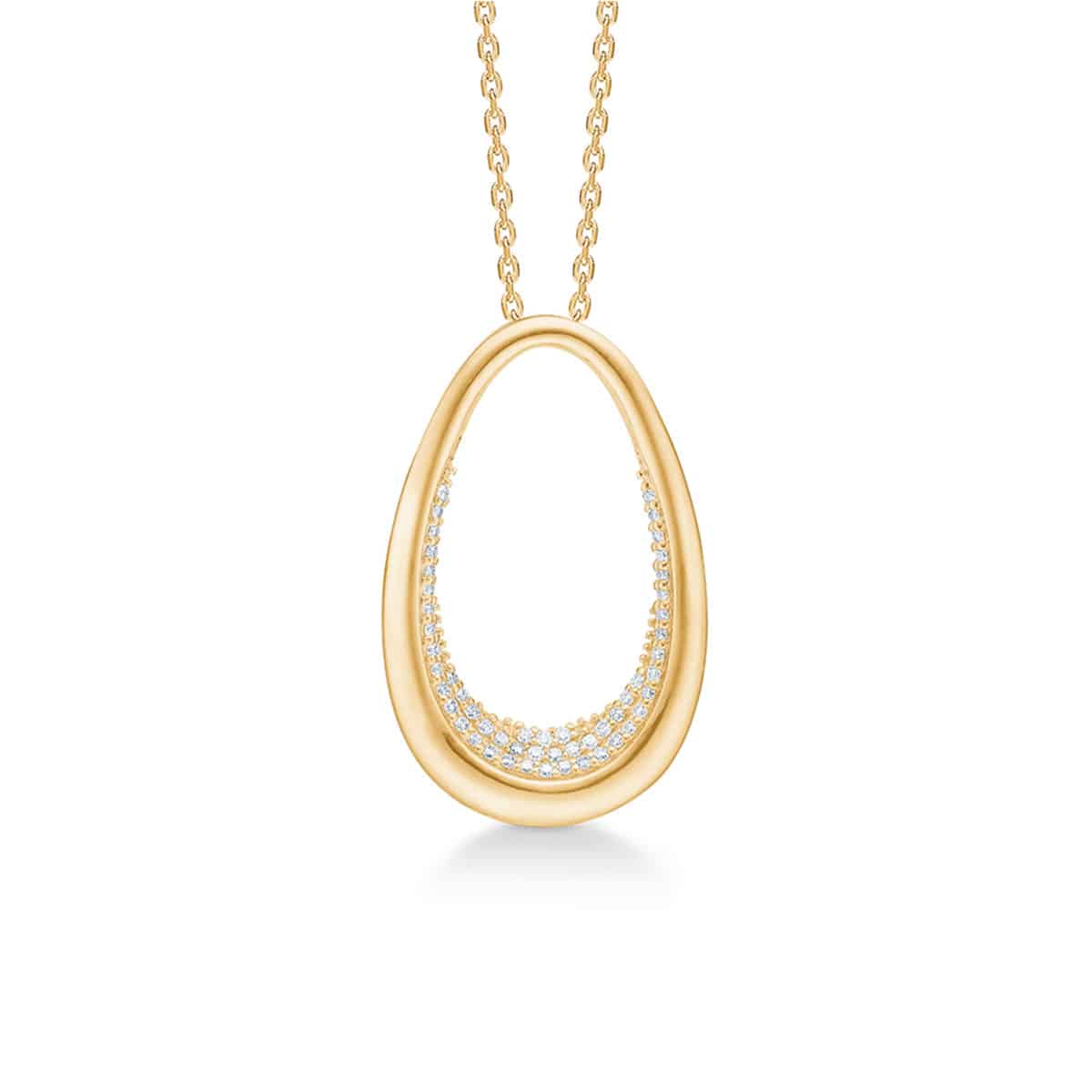 Diamond Ellipse14k guld vedhæng 0,17ct wsi – fra Mads.Z | Dirks Jewellery