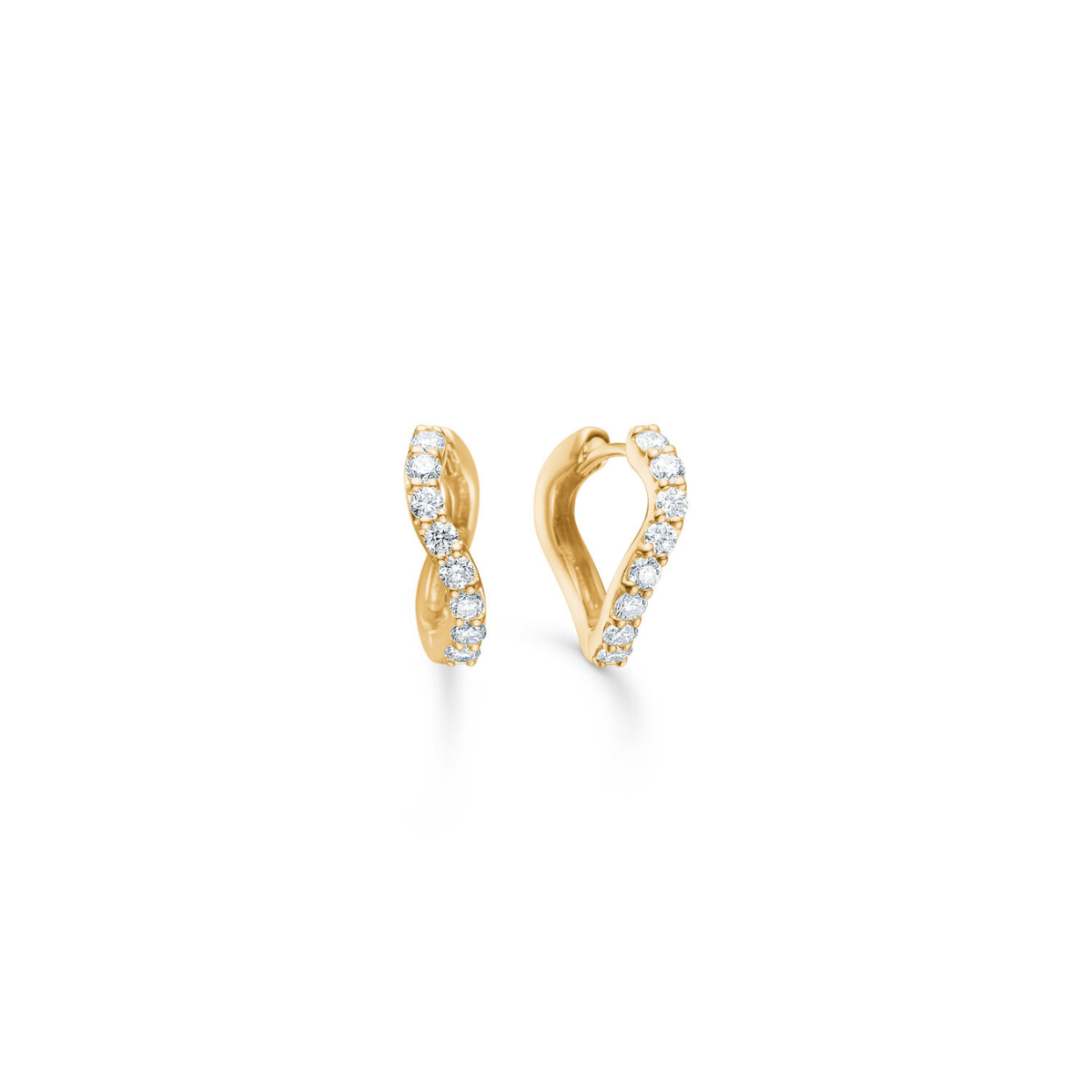 Diana Contour Hoops Small 14K Guld