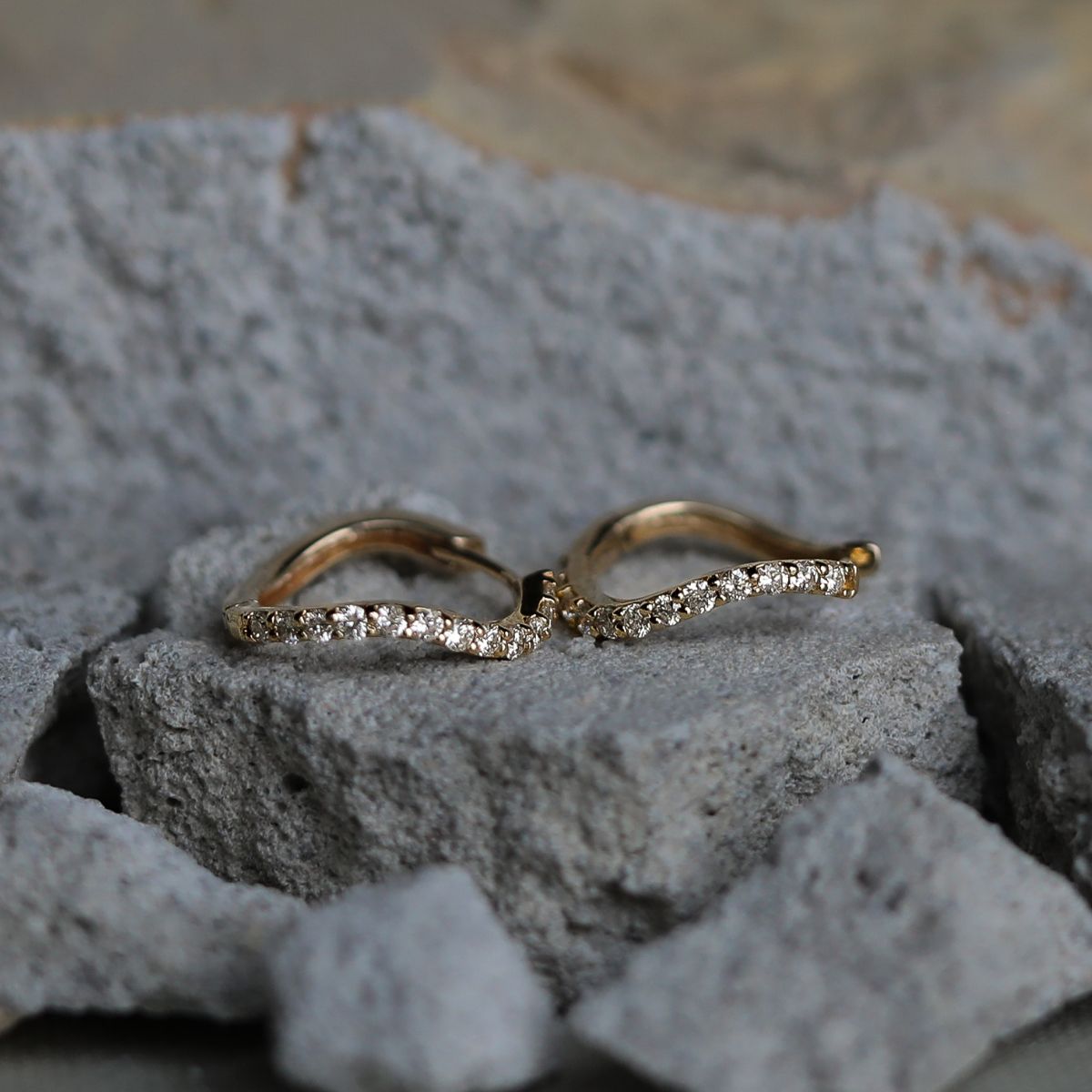 Diana Contour Hoops Large 14K Guld