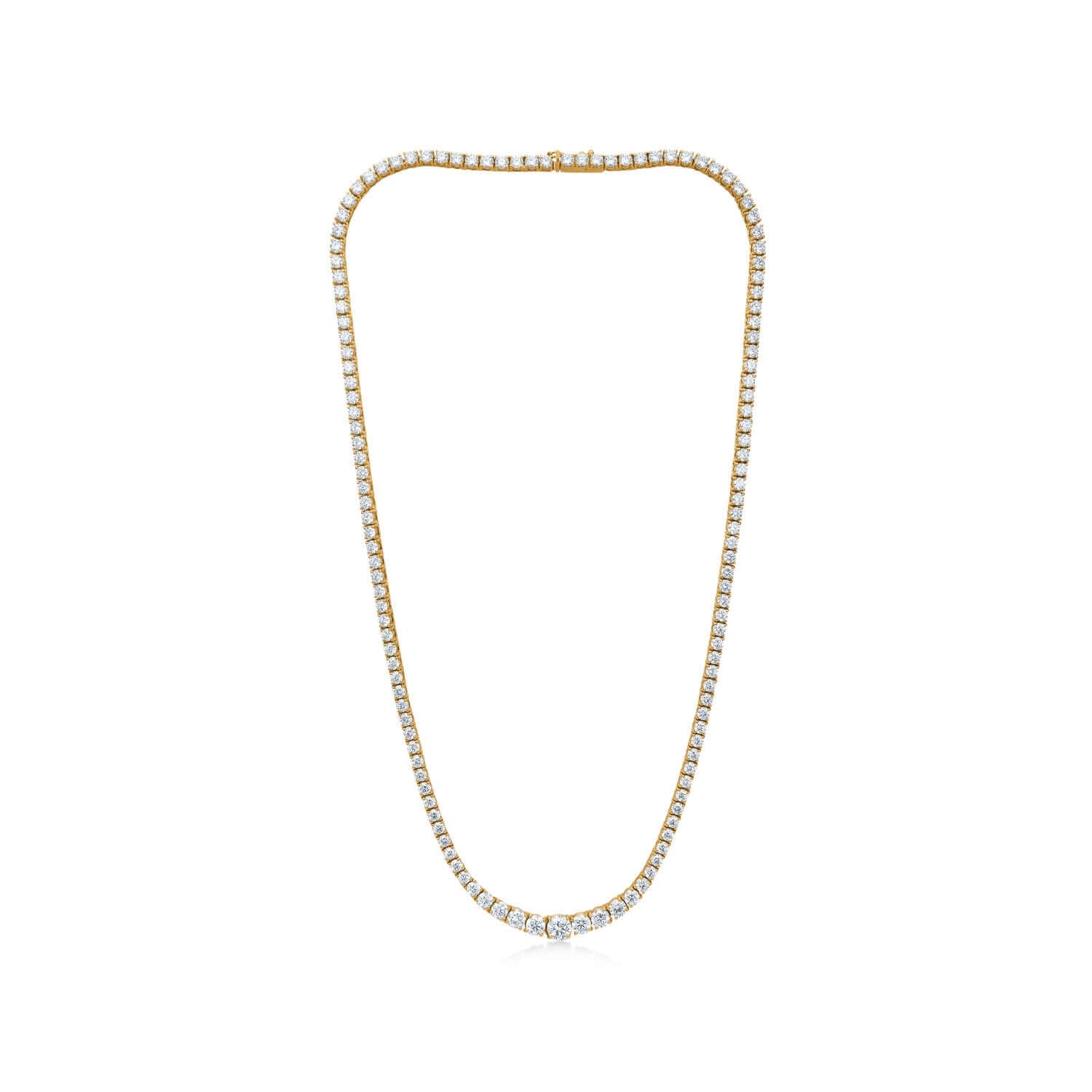 Tenniscollier 18K guld m. brillanter – Ægte håndværk fra Dirks Jewellery