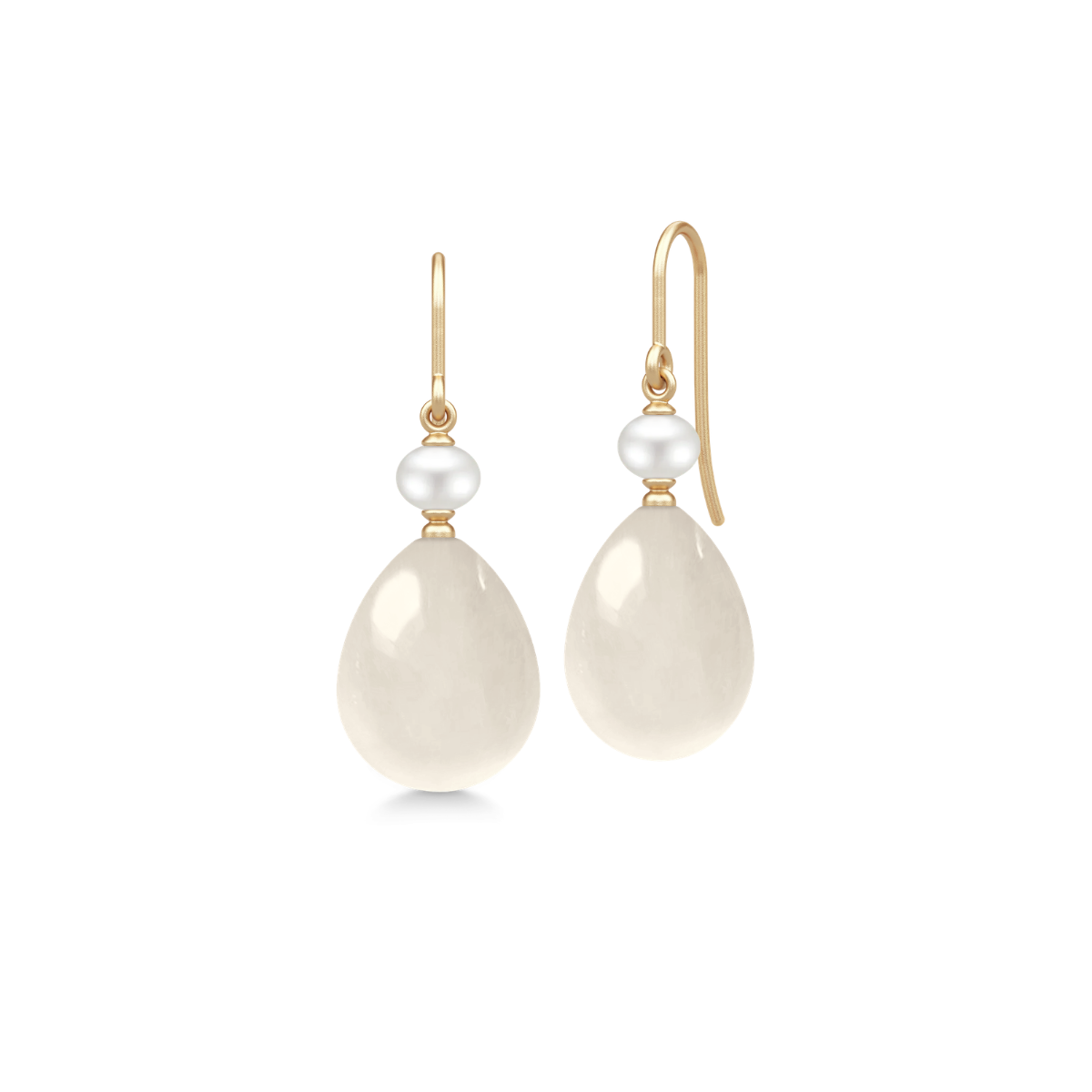 ELINA Ørehængere 14K Guld White Moonstone