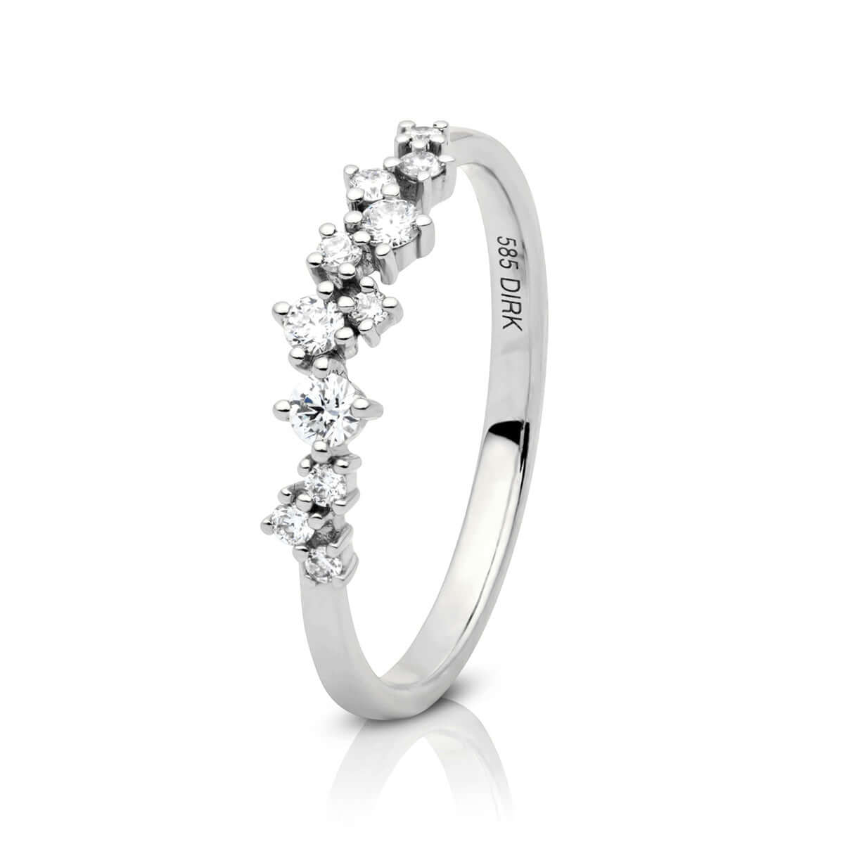 Galaxy, 14K hvidguldsring m. brillanter – Ægte håndværk fra Dirks Jewellery