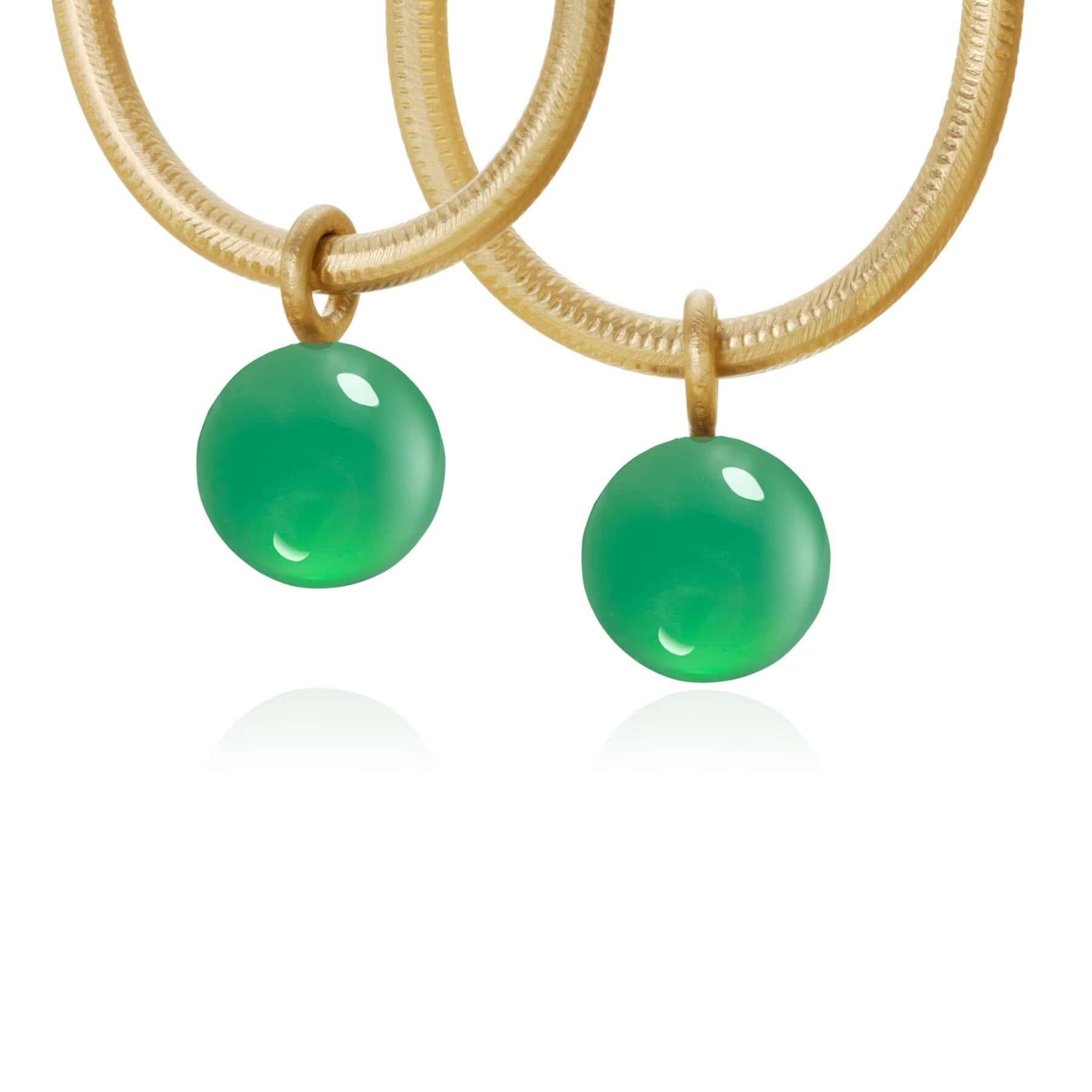 Globe vedhæng, 18K guld med Krysopras – Ægte håndværk fra Dirks Jewellery