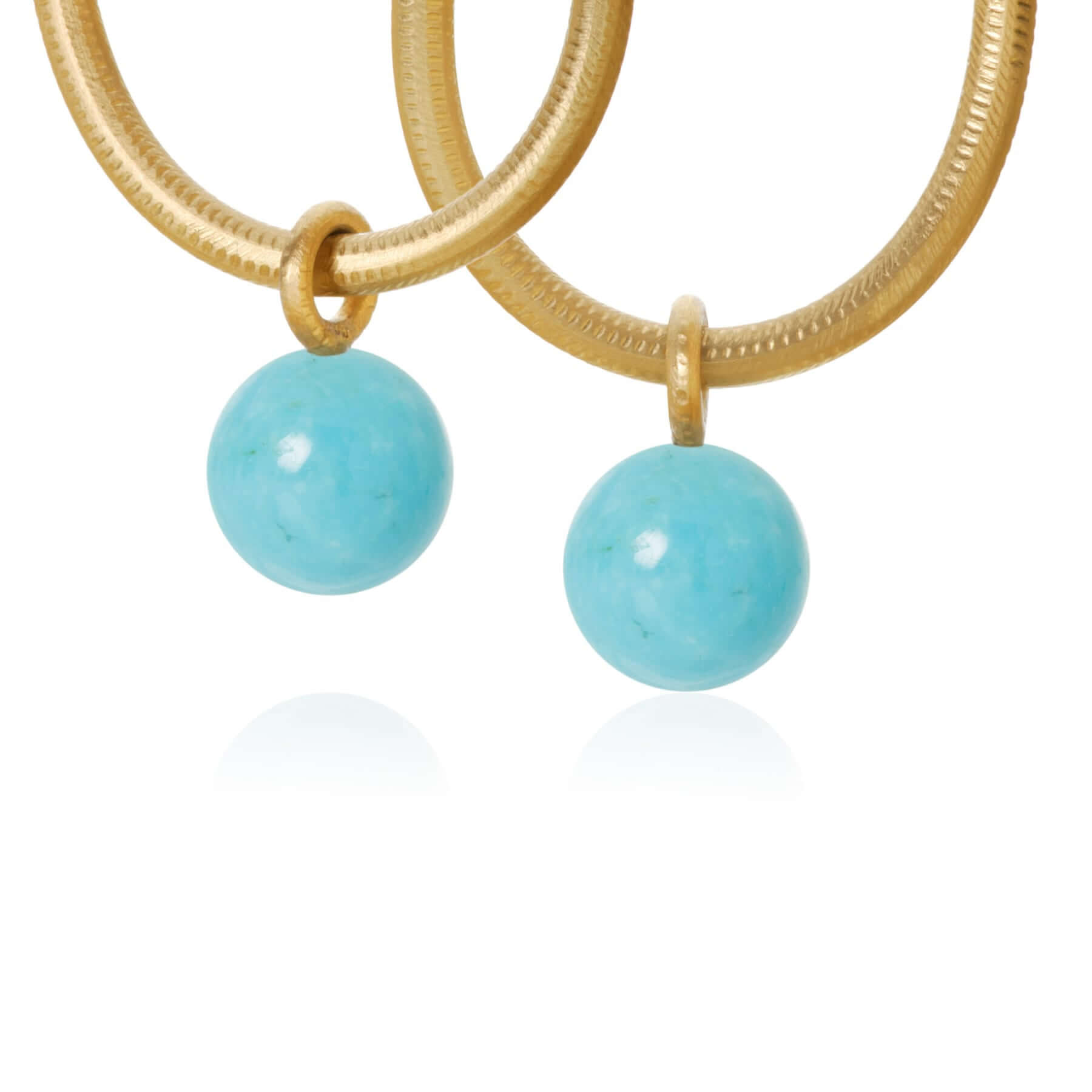 Globe vedhæng, 18K guld med turkis – Ægte håndværk fra Dirks Jewellery