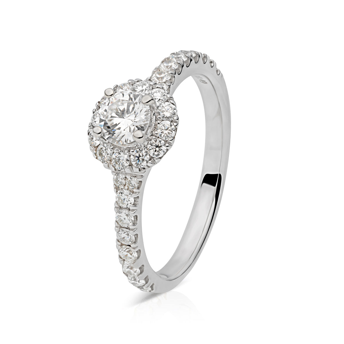 Halo 750WG solitairering roset – fra Dirks Jewellery | Dirks Jewellery