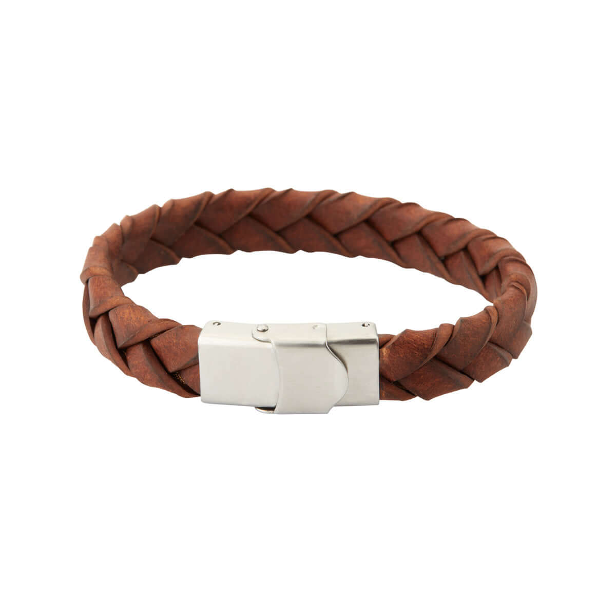 Brunt læderarmbånd, 21 cm. m. stållås – Ægte håndværk fra Dirks Jewellery