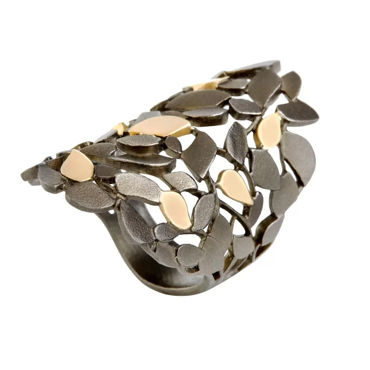 Leaves, sølvring m 14K guld – fra Dirks Jewellery | Dirks Jewellery