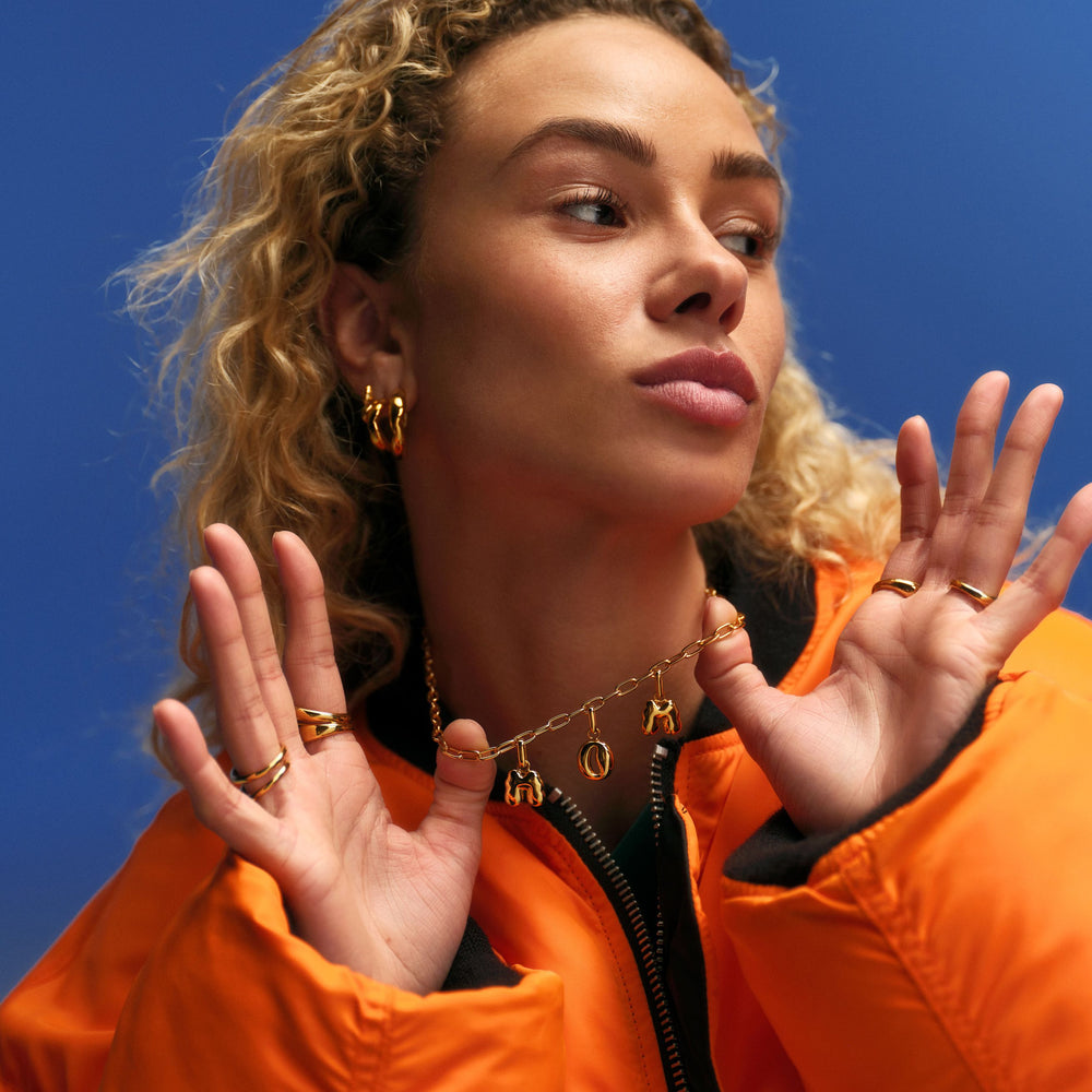 Puffer Letter H - forg. sølv – fra Camille Brinch | Dirks Jewellery