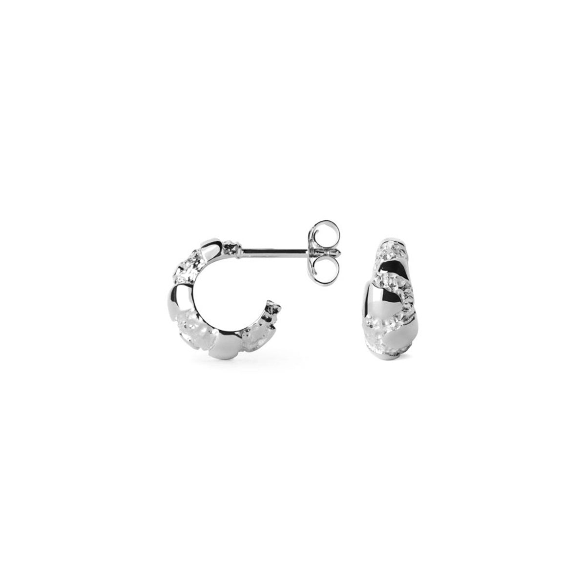 Small Contrast Fusion Hoops, sølv – Hoop Earrings fra Camille Brinch | Dirks Jewellery