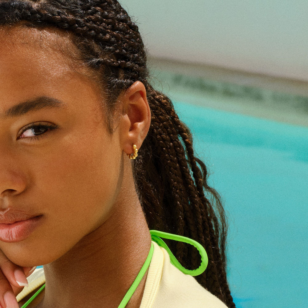 Small Dots Hoops Forgyldt Sølv