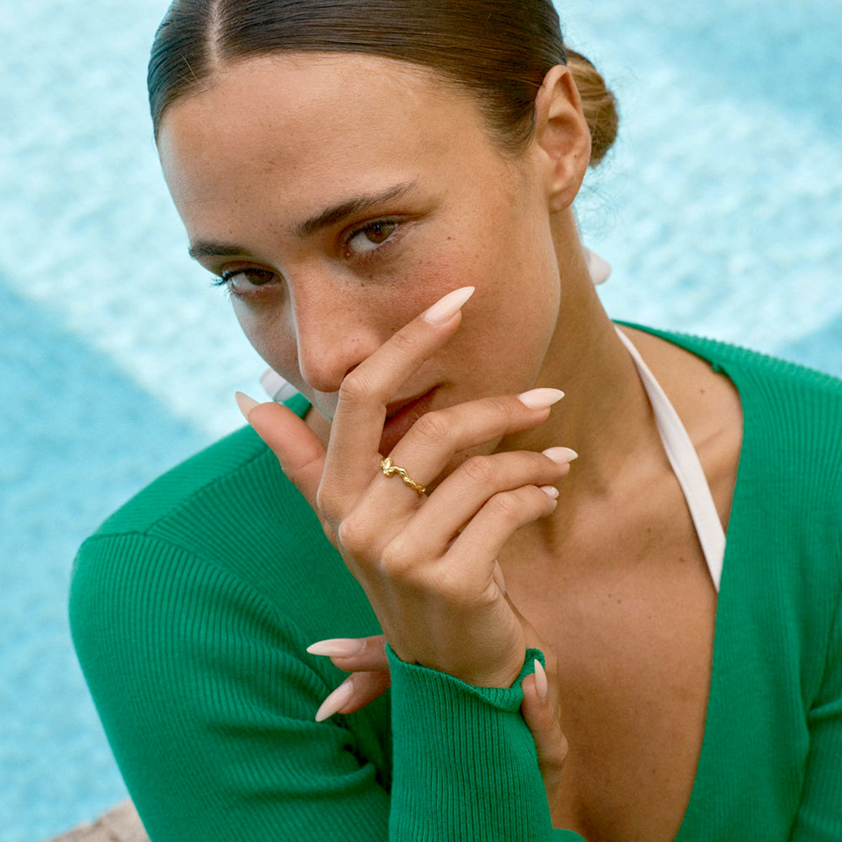 Lille Fusion Contrast Ring Forgyldt Sølv – fra Camille Brinch | Dirks Jewellery