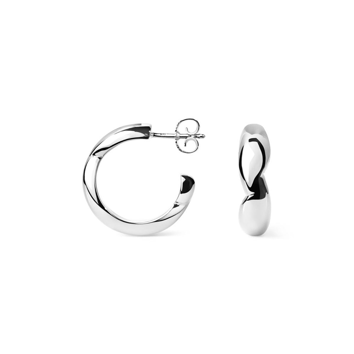 Small Puffer Hoops, pair sølv – Hoop Earrings fra Camille Brinch | Dirks Jewellery