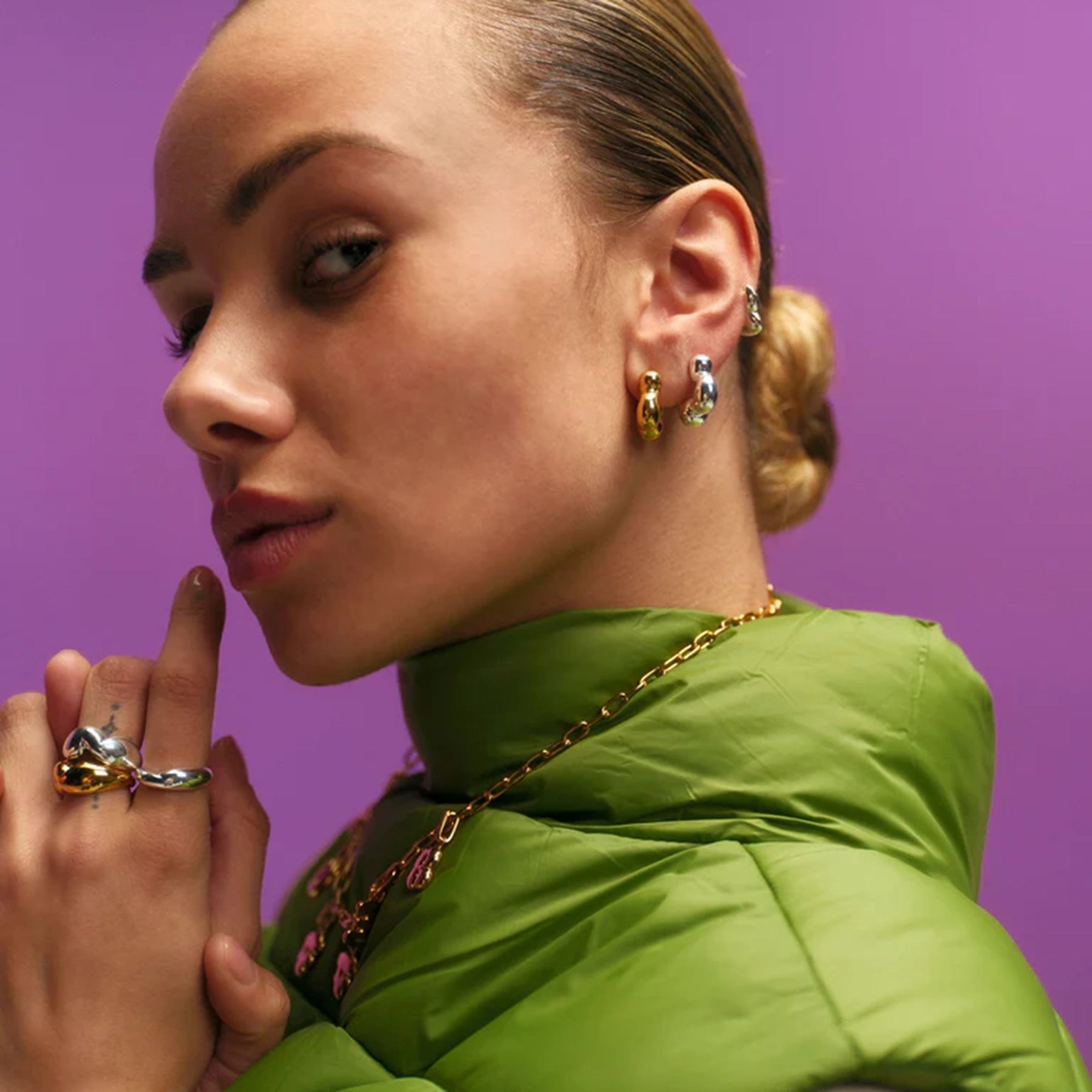 Link Puffer Halskæde Forgyldt Sølv – fra Camille Brinch | Dirks Jewellery