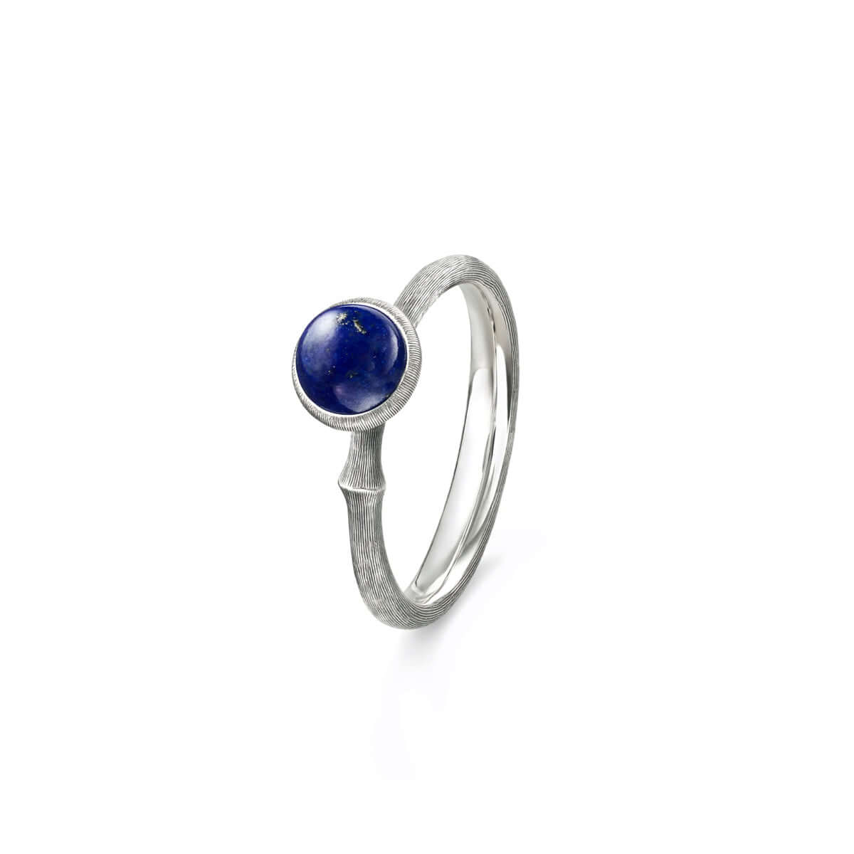 Lotus ring str. 0, sølv, lapis lazuli – Ægte håndværk fra Dirks Jewellery