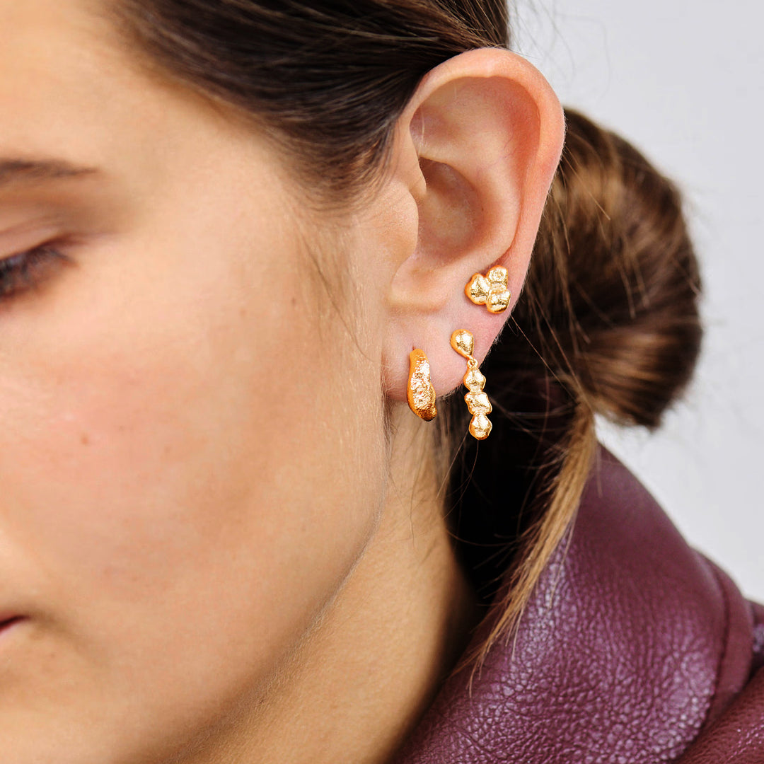 Lumi Creoler Forgyldt Sølv Zirkoner