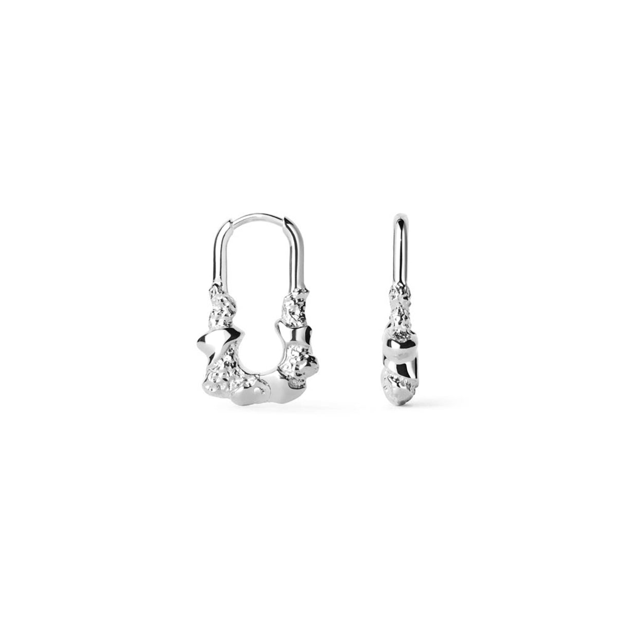 Lumina Contrast Earrings, sølv – Hoop Earrings fra Camille Brinch | Dirks Jewellery