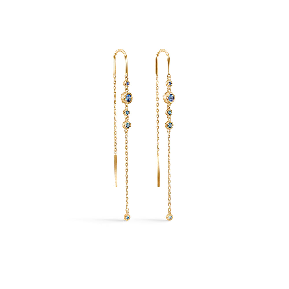 Luxury Rainbow Øreringe 14K Guld Safirer