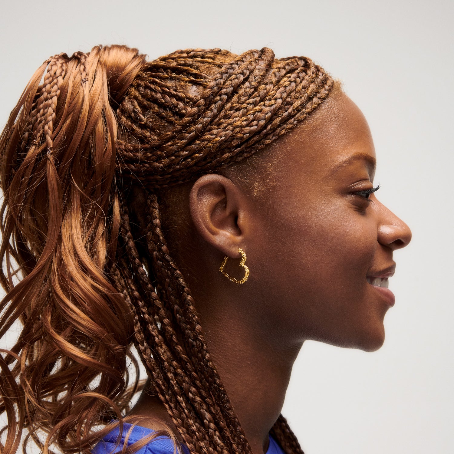 Mellem Heart Crush Hoops Forgyldt Sølv