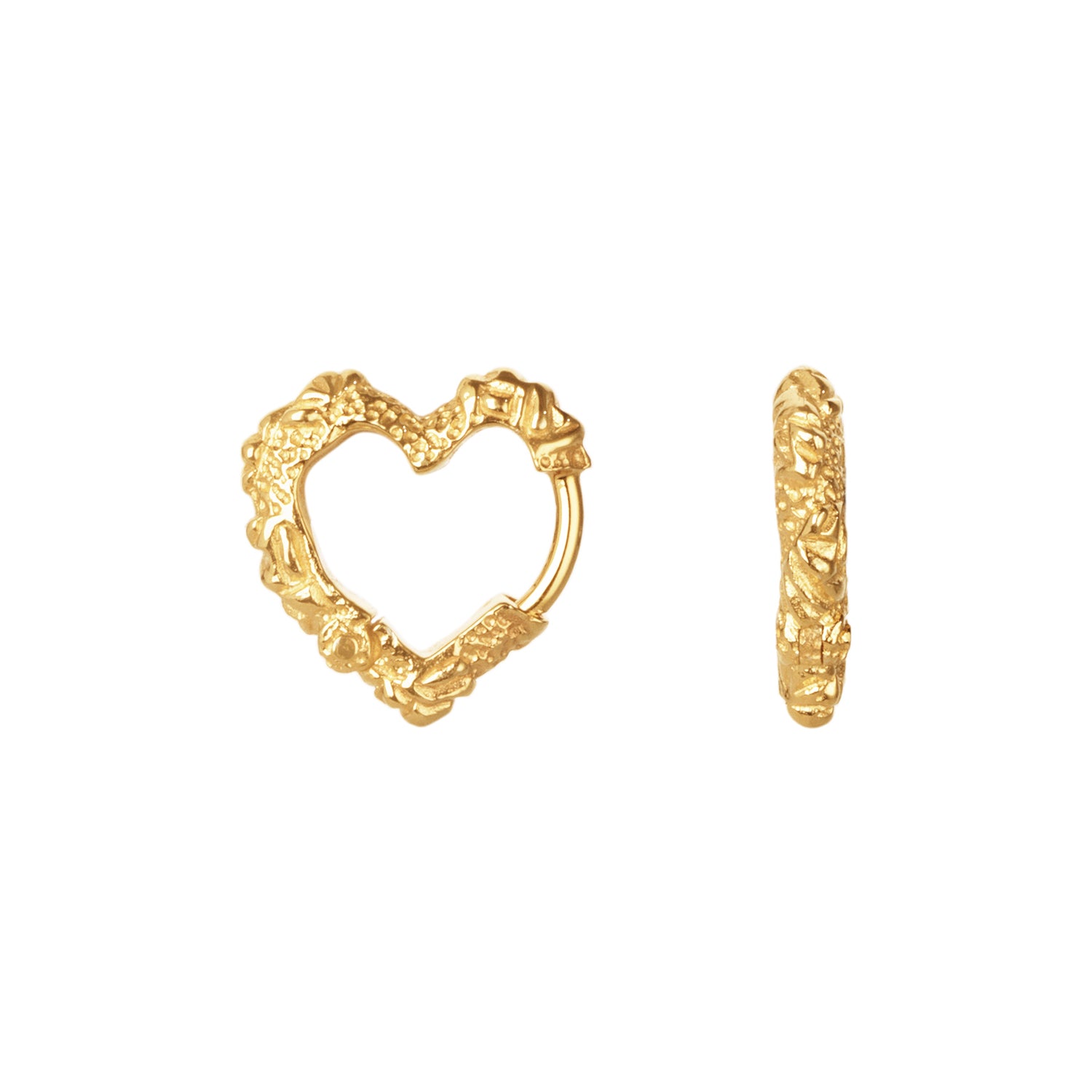 Mini Heart Crush Hoops Forgyldt Sølv