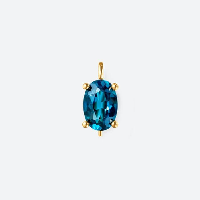 Vedhæng 18K Guld London Blue topas – Ægte håndværk fra Dirks Jewellery