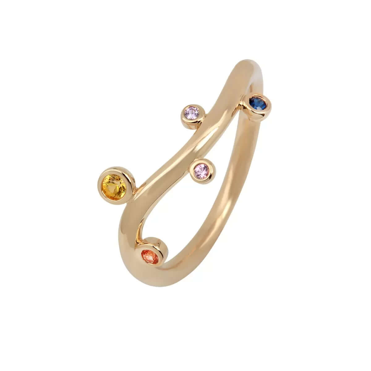 Oberon, 14K guldring m. safirer – Ægte håndværk fra Dirks Jewellery