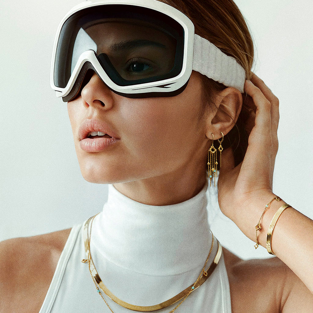 Peak Øreringe Forgyldt Sølv Zirkoner