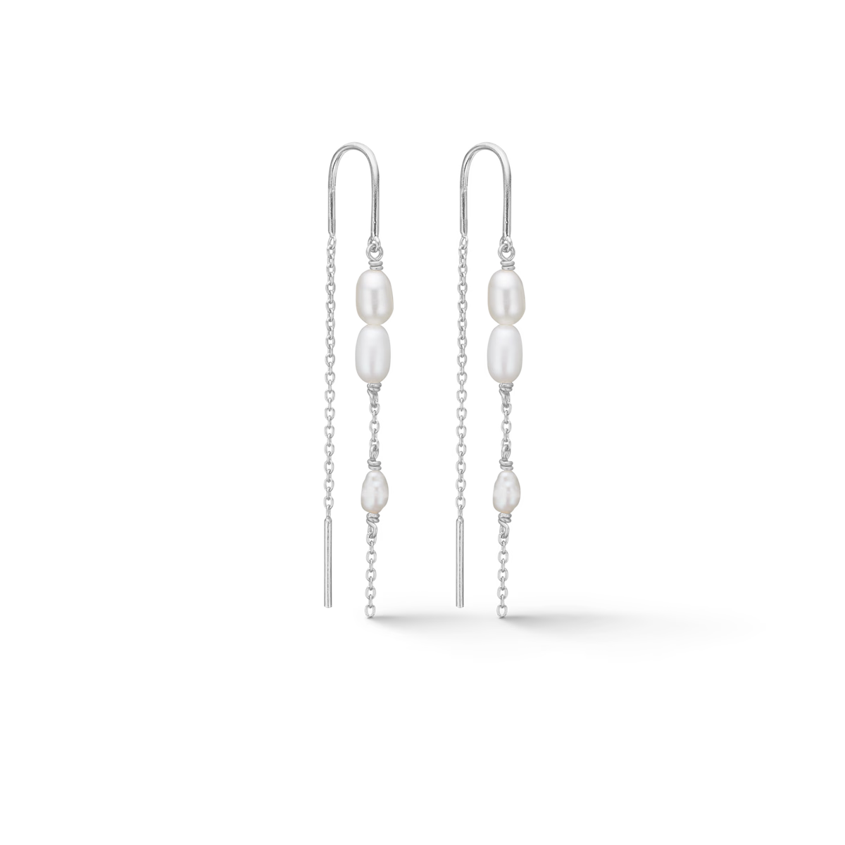 Perma Ørehængere Sølv Perler