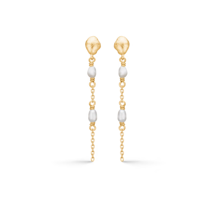 Perma Øreringe Forgyldt Sølv Perler