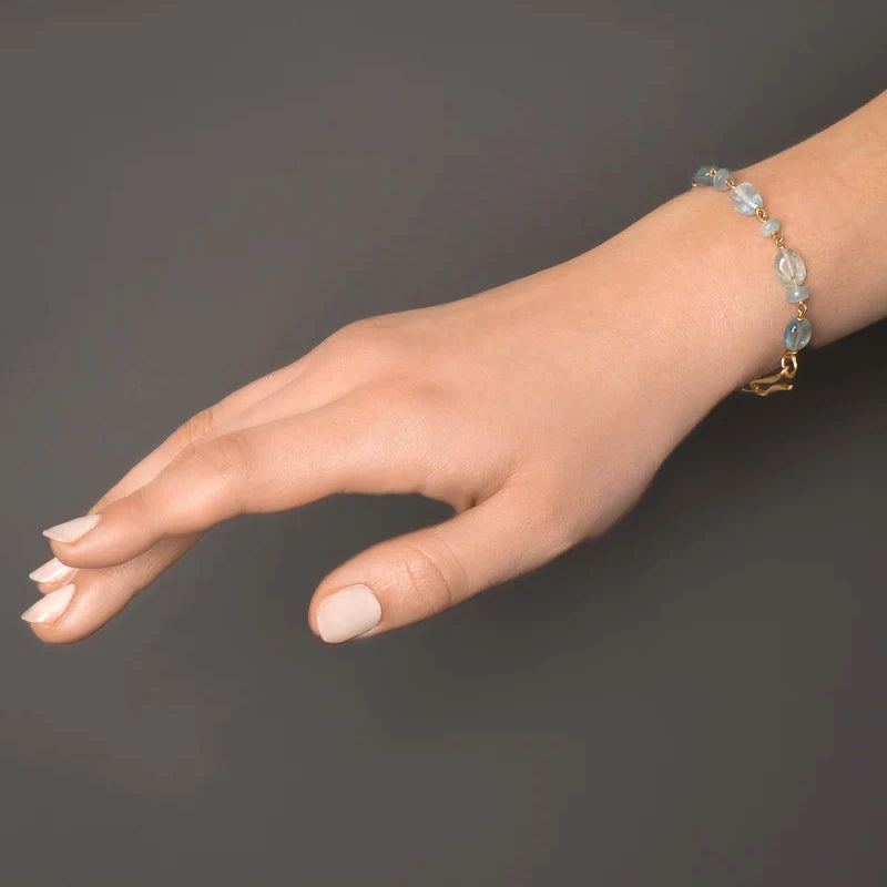Piccolo Armbånd Breeze 18K Guld Akvamarin