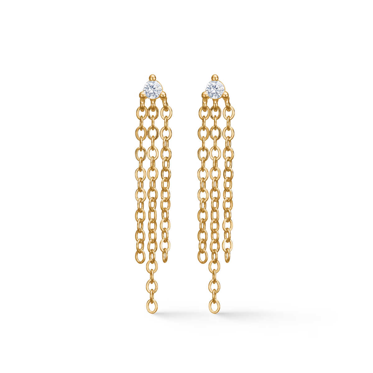 Ripple Øreringe Forgyldt Sølv Zirkoner