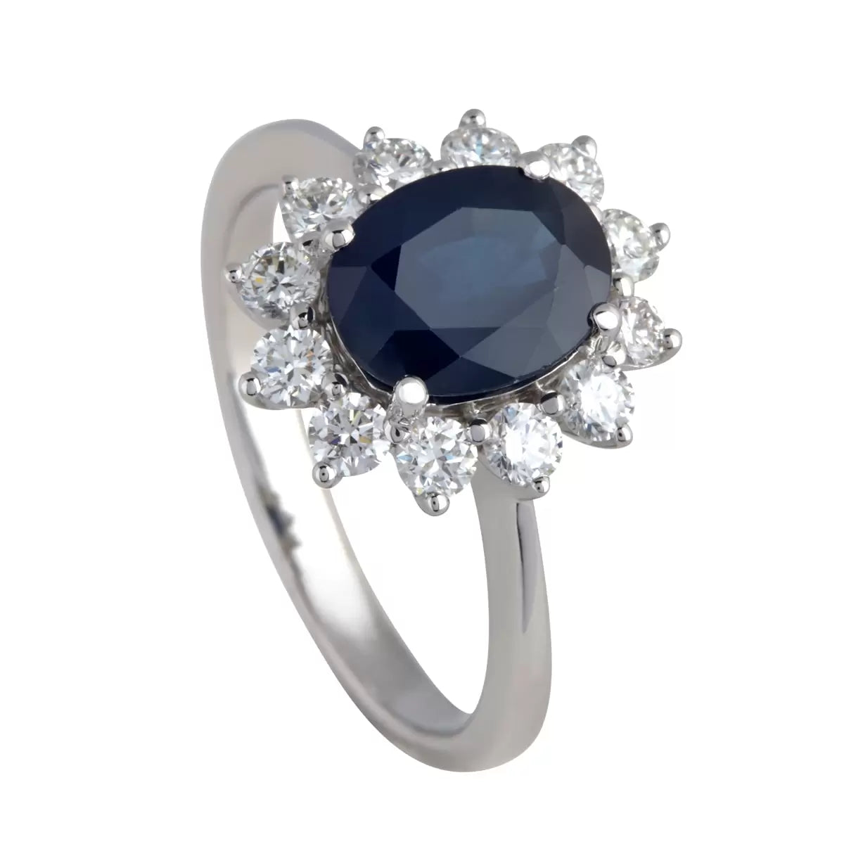 Rosétring, 14K hvidguld m. saf – fra Dirks Jewellery | Dirks Jewellery