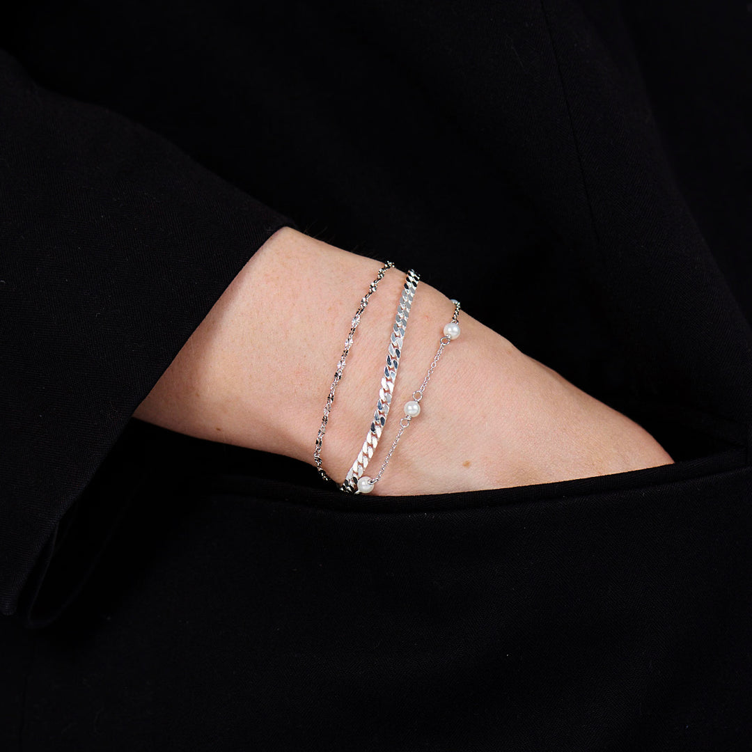 Shore Armbånd Sølv Perler