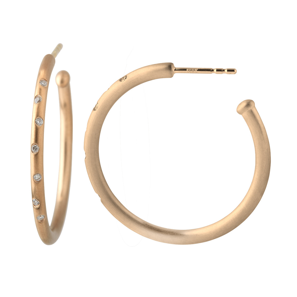 Stardust, XL creoler, 14K guld m. brillanter – Hoop Earrings fra Dirks Jewellery | Dirks Jewellery